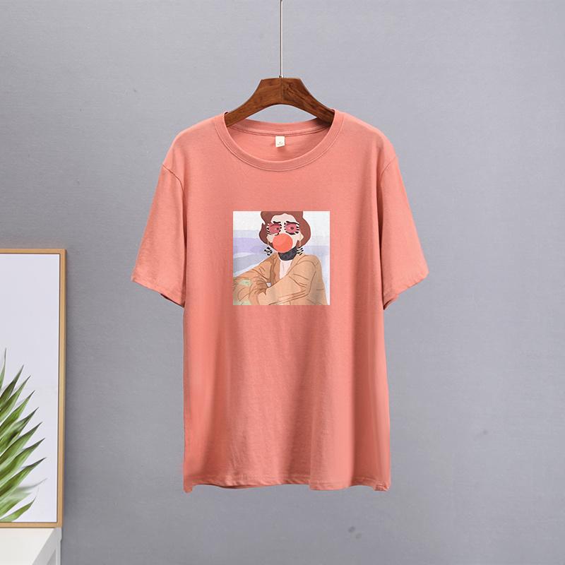 Hirsionsan Kawaii Graphic Printed T Shirts Women Summer Plus Size Harajuku Cotton Tees Oversized Casual Short Sleeves Female Top