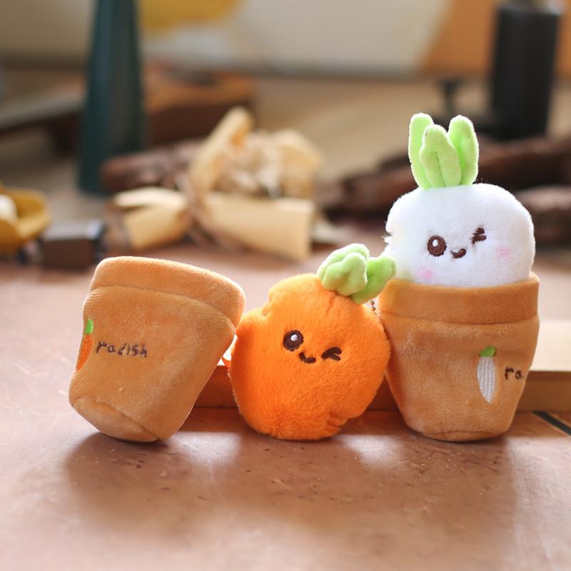 Roztomilý roztomilý mrkevový králíček přívěsek plyšová hračka panenka květináč králík školní taška závěsná dekorace klíčenka