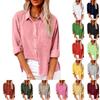 Women's Collared Long Sleeve Cotton Casual Fashion Button Down Shirt Blouse