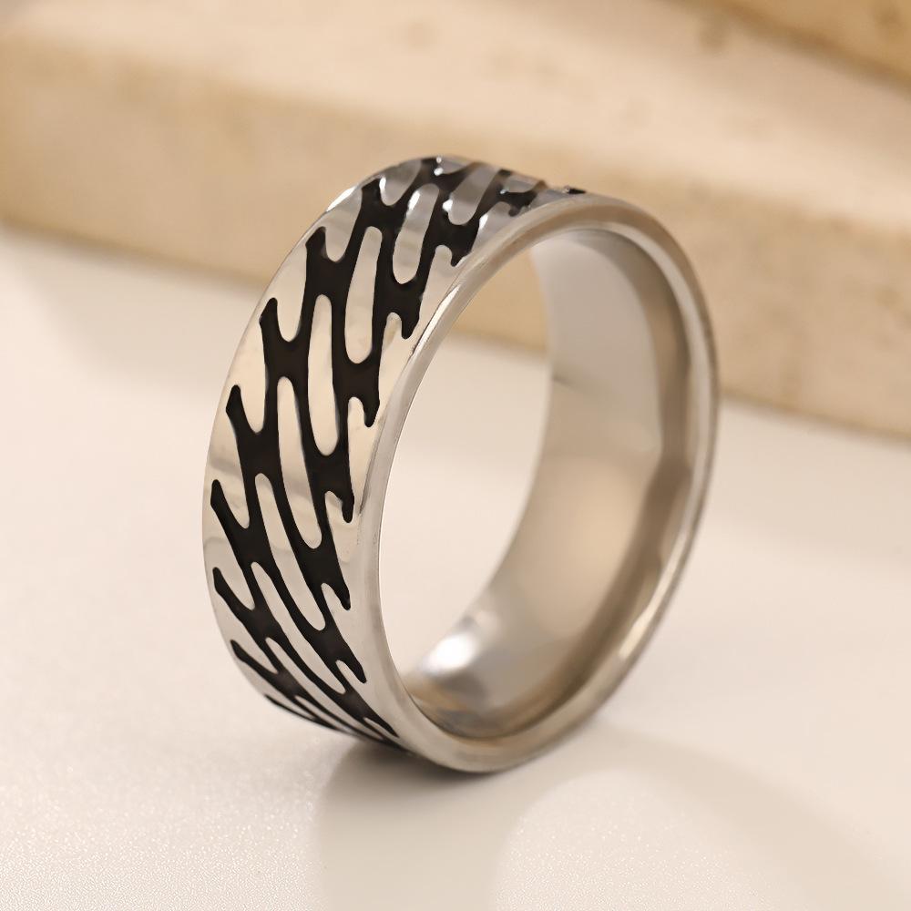 Stainless Steel Black Rings Simple Stainless Steel Ring for Men Women High Quality Anti Stress Jewelry