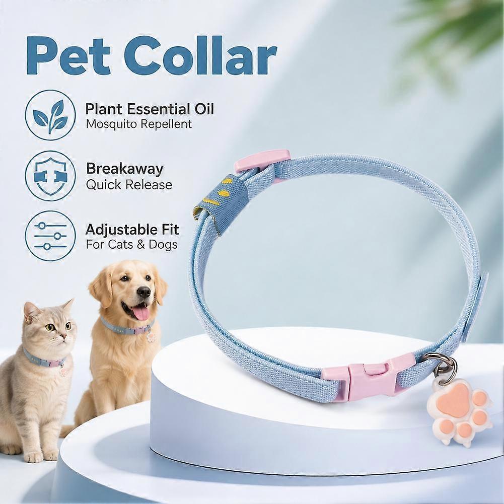 Adjustable Pet Collar with Bell Cat Dog Anti Mosquito Elastic
