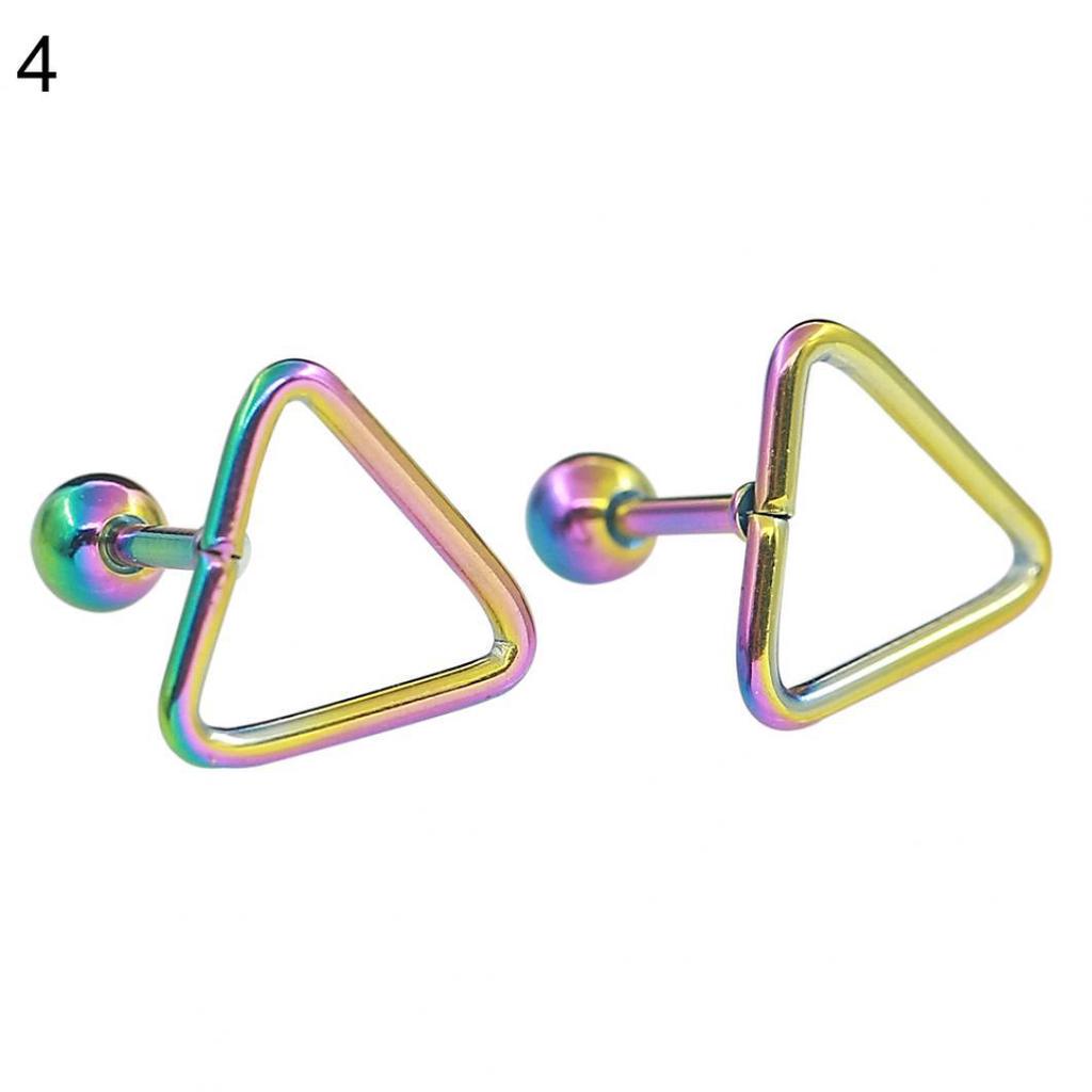 1pair Anti Allergy Women Triangle Ear Studs Fashion Lady Piercing Jewelry