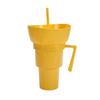 Snack And Drink Cup Reusable Popcorn Holder with Straw Leak-proof