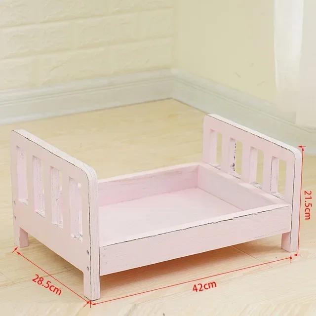 Retro Wood Bed Newborn Photography Props - Hot Infant Poses Sofa Detachable Background Baby Growth Memorial Accessories for Boys