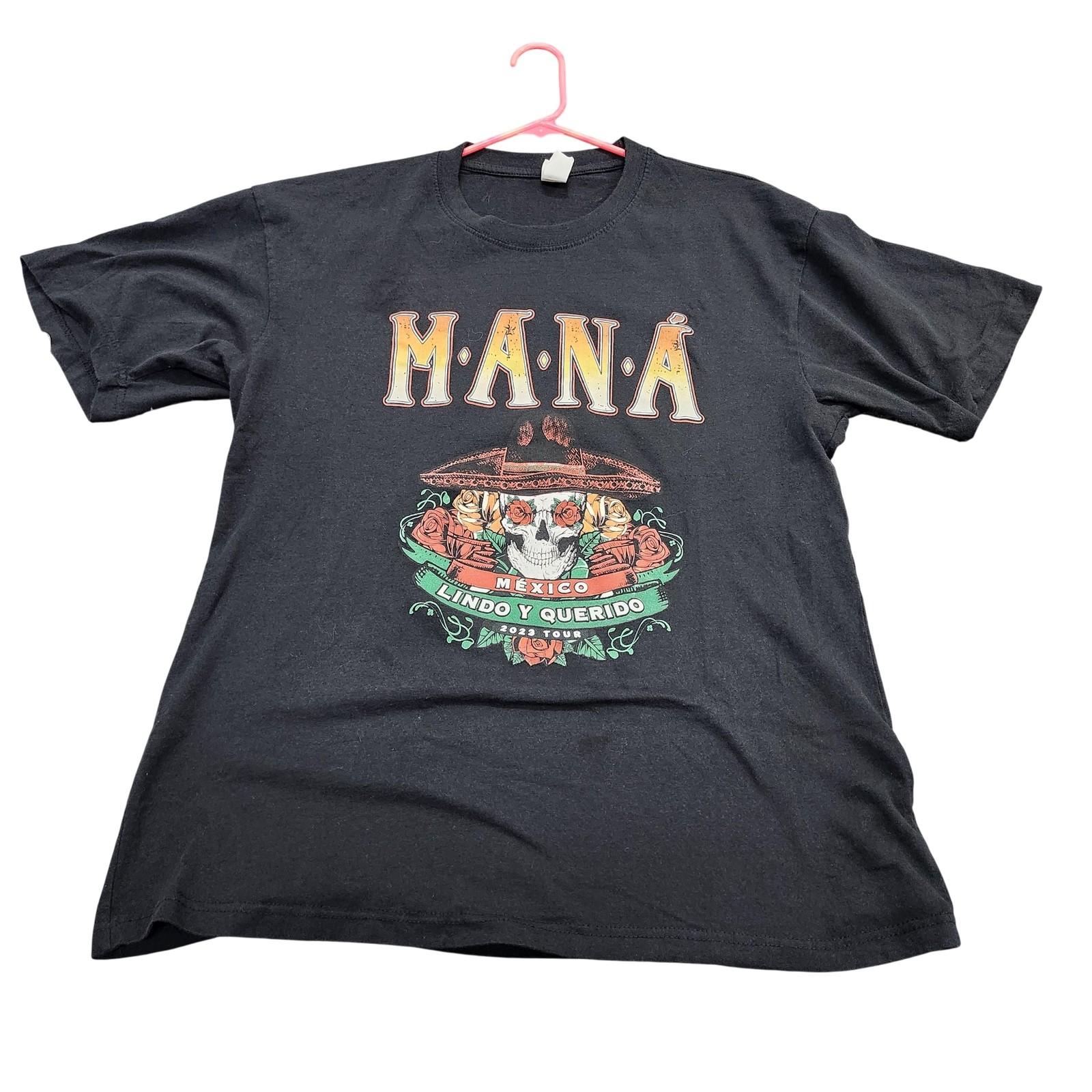 Mana Shirt Mens XL Black Mexico Lindo Y Querido 2023 Tour Graphic Band Tee Filo Unisex T-Shirt XXL