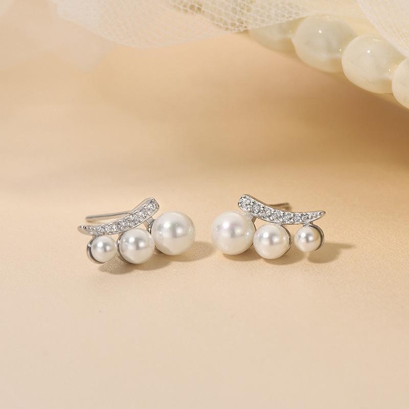 

S925 Серебряные серьги с искусственным жемчугом. Женские маленькие ресницы. Дизайнерские серьги-гвоздики. Летние женские свежие легкие роскошные высококачественные серьги INS. 925