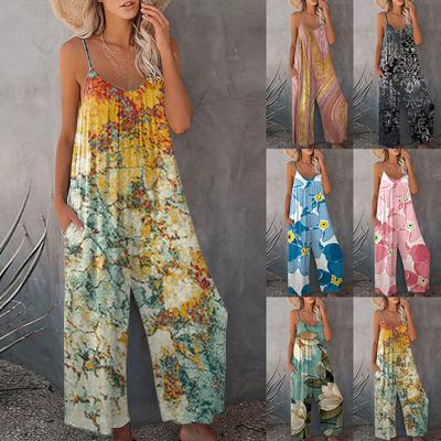 Γυναικεία Ολόσωμη φόρμα με στάμπα Casual Loose Ρυθμιζόμενη Ζαρτιέρα
