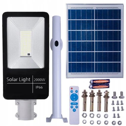 Mocna Lampa Solarna Led 2000W Uliczna Z Pilotem