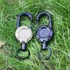 1/4Pcs Retractable Keychain with 60CM Steel Cord Heavy Duty Carabiner Badge Reel ID Holder Extendable Camping Hiking Hanging Buckle Keyring