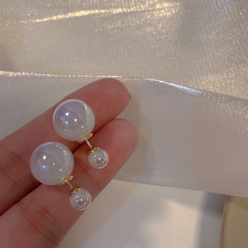 Large Retro 925 Pearl Earrings with Niche Ear Buckles for Women