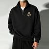 Lässiger Sweatshirt mit halbem Reißverschluss und Stehkragen: Lockeres, vielseitiges Herbst-/Winter-Oberteil für Damen und Herren mit nautischem Ankerdruck, lässiges Golfshirt