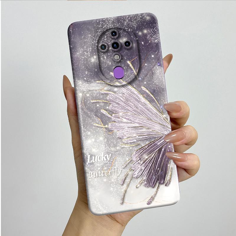 For Tecno Spark 6 KE7 Case Spark6 Silicone TPU Soft Phone Casing Sweet Painted Printed Shockproof Protective Back Cover