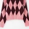 2025 Spring Women's Diamond Jacquard Knit Cardigan