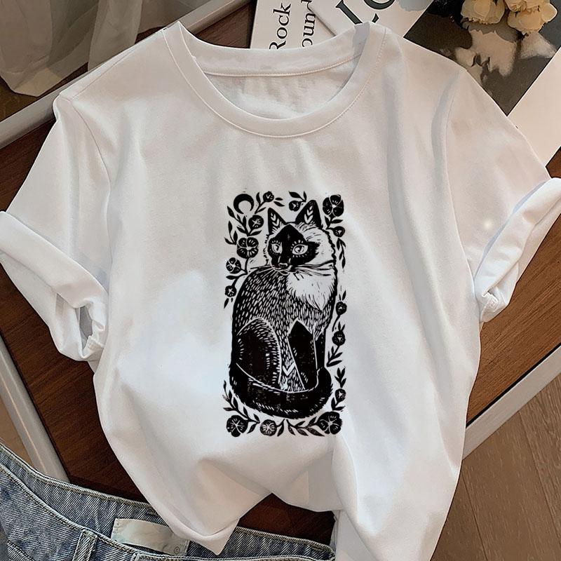 Animals with Floral T Shirt Summer Short Sleeve Tshirt Casual Round Neck Printed Graphic Tshirt Unisex Clothing Streetwear