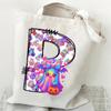 Halloween Alphabet Canvas Bag Going Out Portable Handbag Women's Large Capacity Casual Shoulder Crossbody Bag