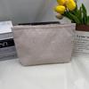 1 Pcs Seersucker Makeup Bag & Travel Pouch — Portable Toiletry Bag With Soft, Textured Striped Design
