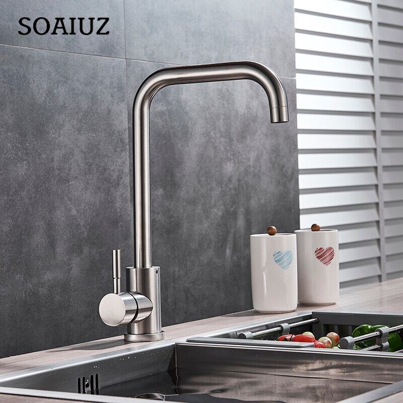 Home Matte Black Kitchen Faucet  Single Handle 360 Degree Rotation Kitchen Crane Hot and Cold Water Mixer Faucet