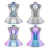 Costum Alien Fete Metalic Strălucitor Fără Mâneci Fermoar la Spate Rochie cu Paiete Cosplay Spațiul Cosmic Petrecere Halloween