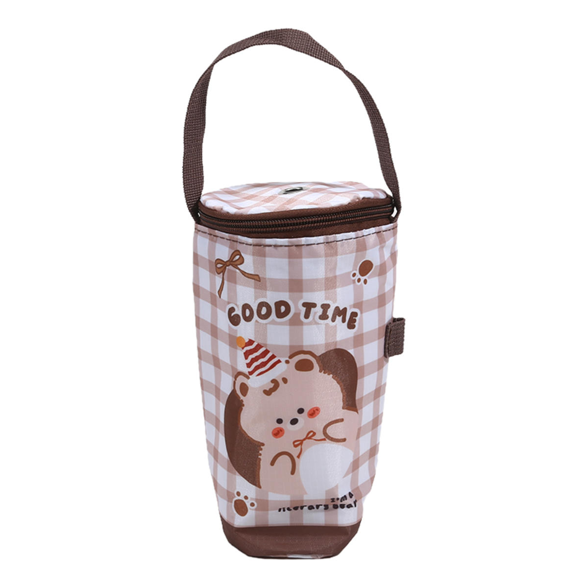 

Portable Milk Tea Tote Bag Heat Preservation Pouch Carrying Insulated Cup Cover Umbrella Bag Handbag Camping Drinkware Accessories one size коричневый