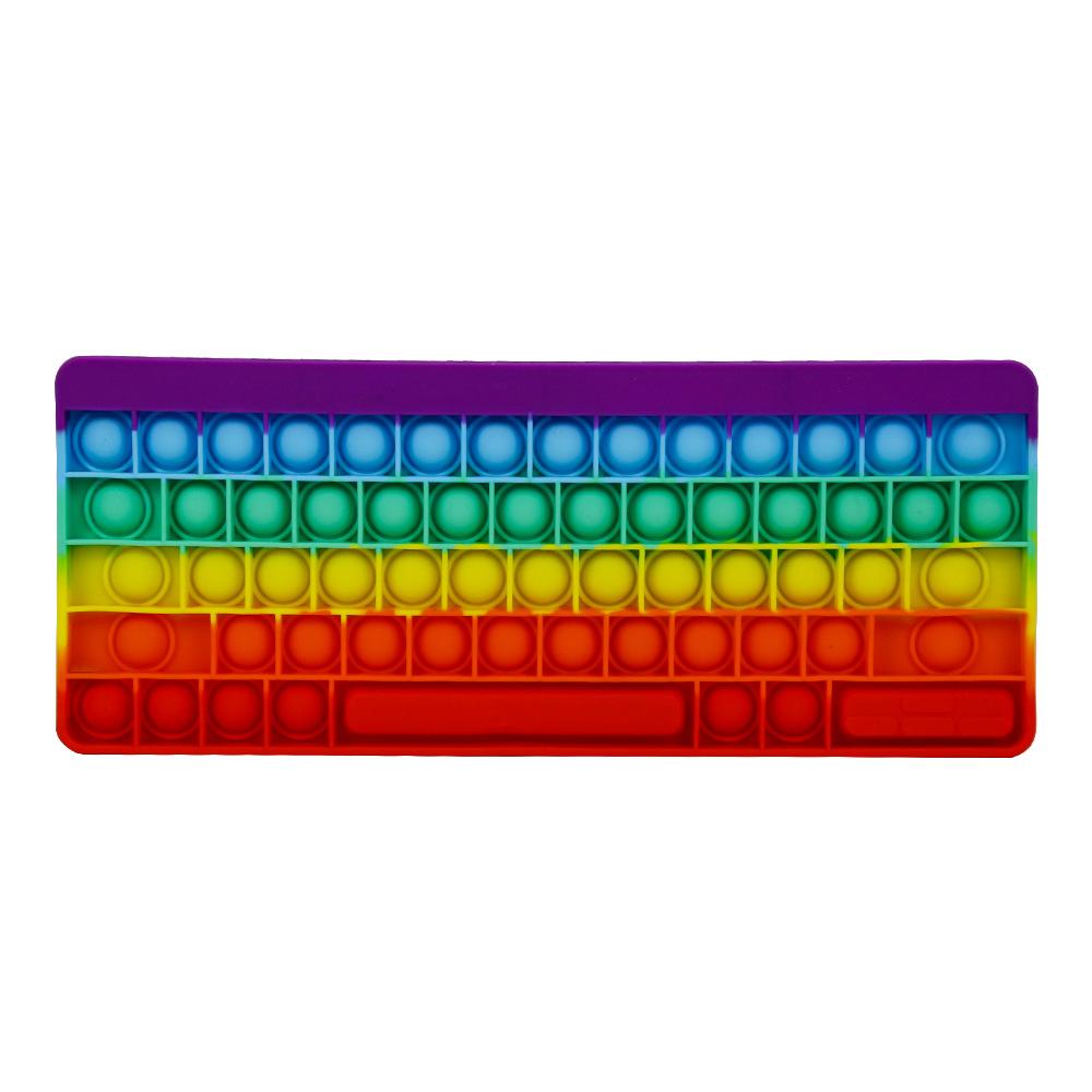 Velká popová klávesnice Antistresová pro dospělé Pop Tie Dye Push Bubble Board Senzorická hra Fidget hračka Antistresová klávesnice pro nácvik psaní