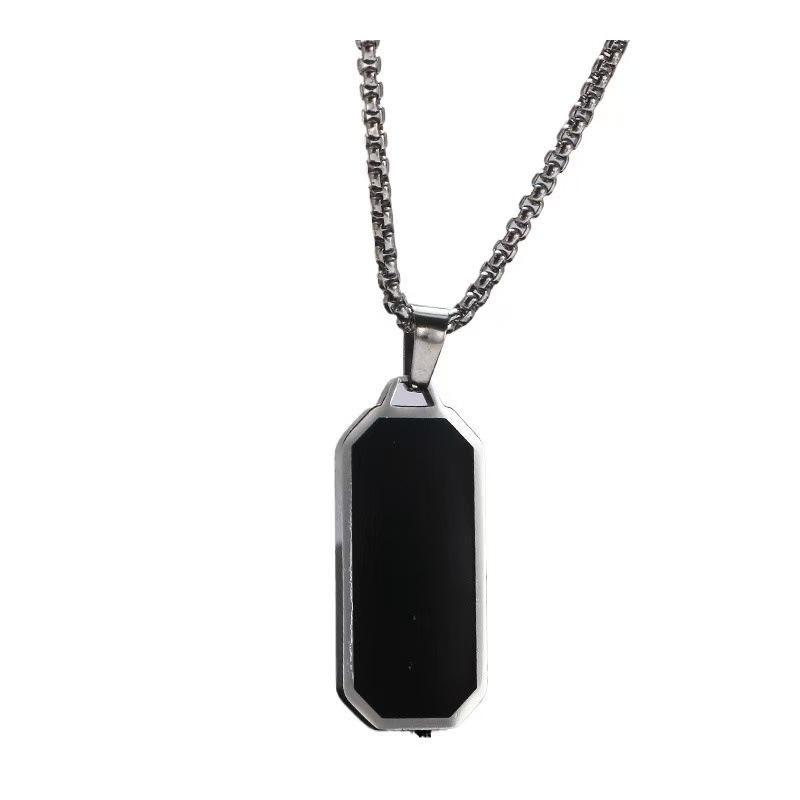 

Hip-hop Punk Stainless Steel Geometric Square Pendant Necklace for Men Men Women Personality Simple Collar Chain Jewelry Gifts