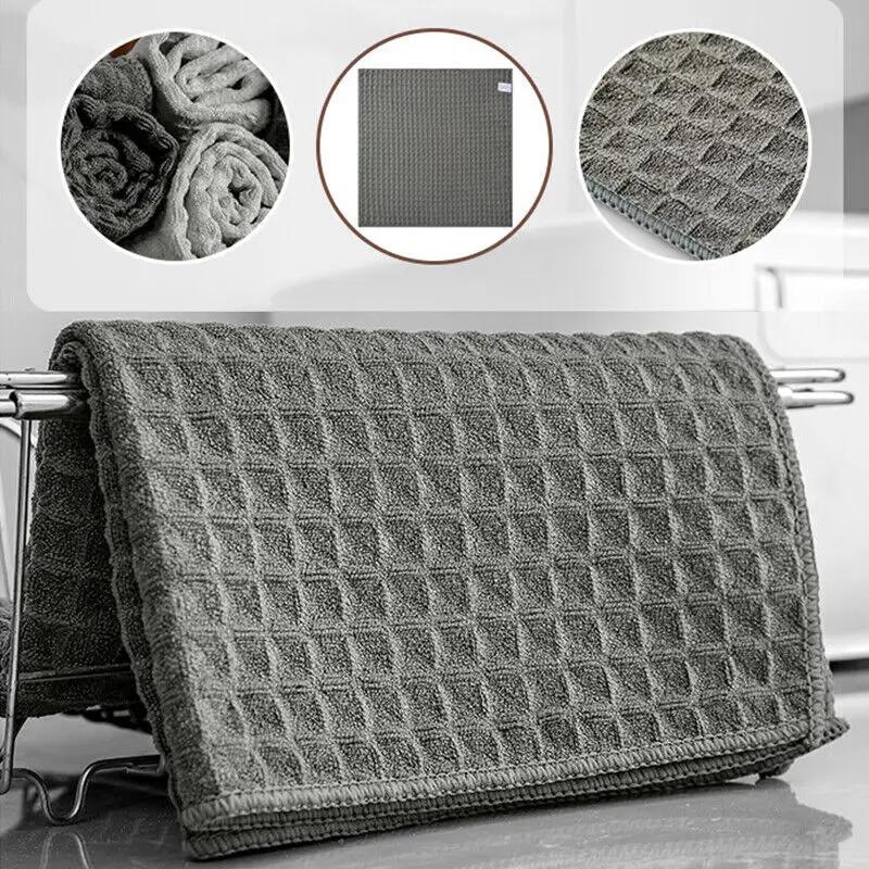 10Pcs Super Absorbent Barista Bar Towel Microfiber Dish Towel Waffle Absorbent Barista Bar Kitchen Cleaning Cloth Cleaning Towel