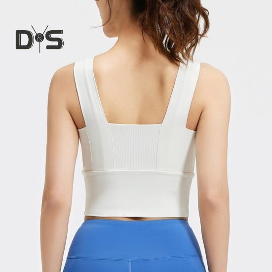 Dámská sportovní podprsenka se čtvercovým výstřihem, polstrovaný cvičební crop top s vestavěnou podprsenkou pro jógu, posilovnu, fitness, běh