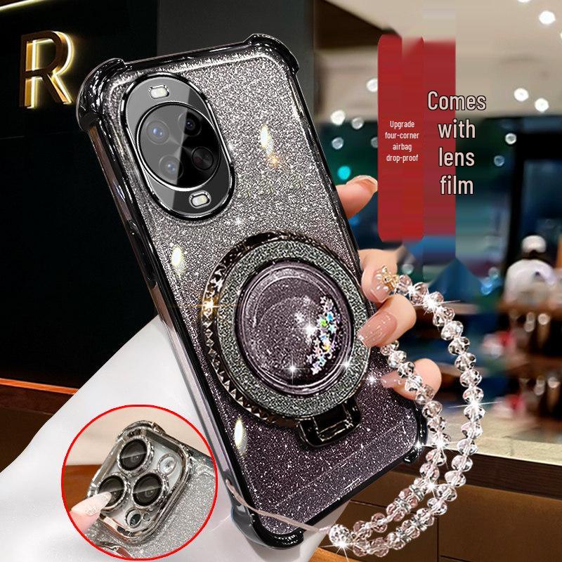 Huawei Nova Phone Case – Glitter Stand Model, Compatible with Nova 12-15, Designed for Women, Trendy Internet Celebrity Style