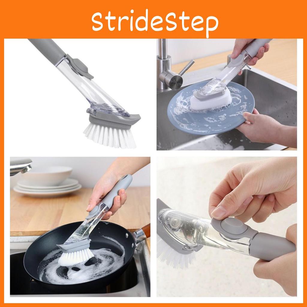 Non-stick Bristle Pot Scrubber With Liquid Dispenser