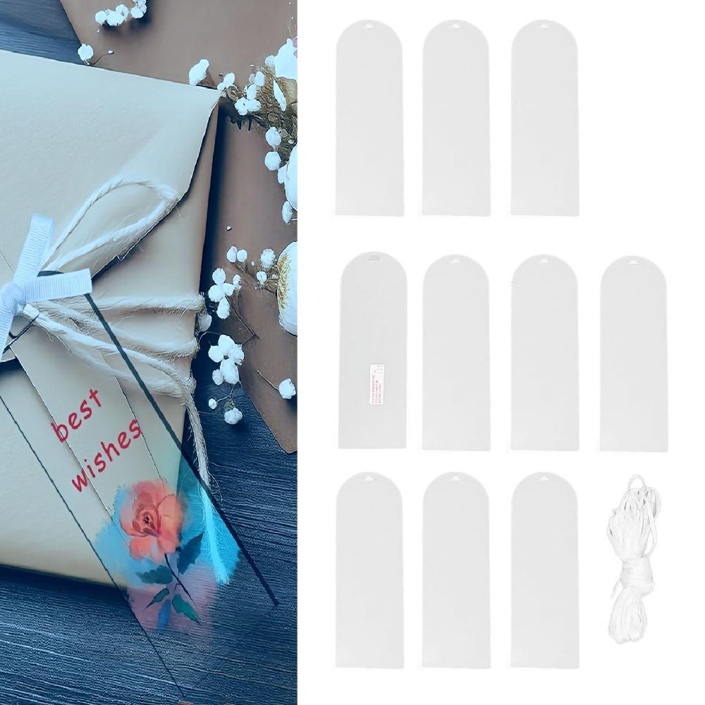 

10pcs White Ribbon Acrylic Blanks Transparent Acrylic Wedding Name Card Wedding