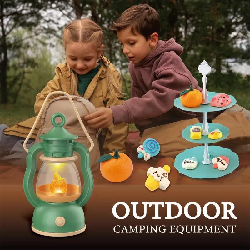 Kids Camping Tent Set Baby Playground Miniature Foods Children's Tent House Indoor Outdoor Parent-Child Interactive Game Toys