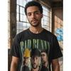 Camiseta vintage com estampa da bandeira de Porto Rico e Bad Bunny, estilo hip-hop, unissex, streetwear rap dos anos 90, presente perfeito para fãs de música latina.