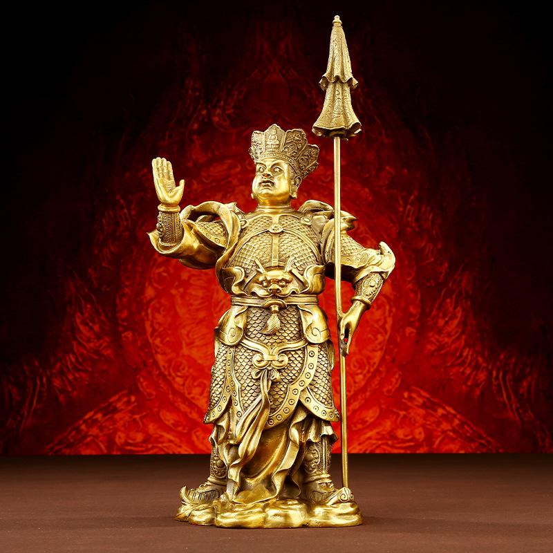Tongtianxia Brass Heavenly Ornaments Four Great Kings Holding The Kingdom Growth Wide Eyes Multi-Eared King