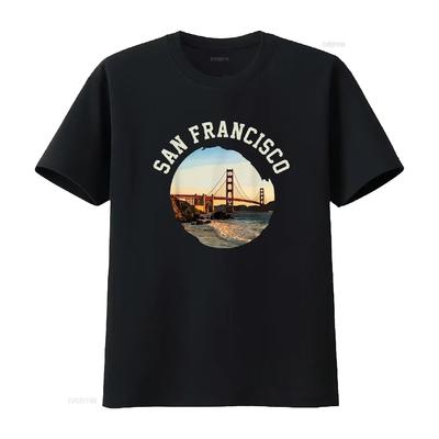 San Francisco Póló Fekete vintage Mosott Nyújtott Sokoldalú Kicsit Kényelmes férfi divat Alkalmi tervezői ruházat