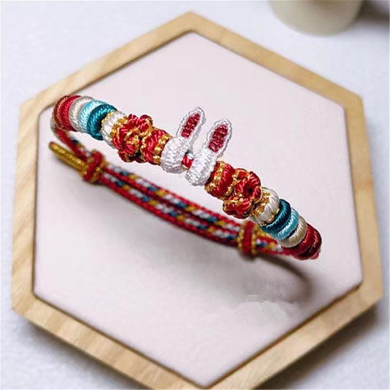 Hand Rope, Rabbit Ear Finished Bracelet Rope Diy String Punching Accessories, Gifts