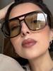 Fashion Double Beam Rivet Square Sunglasses Women Luxury  Designer Retro Rectangle Sun Glass Vintage Eyewear Shadow Female