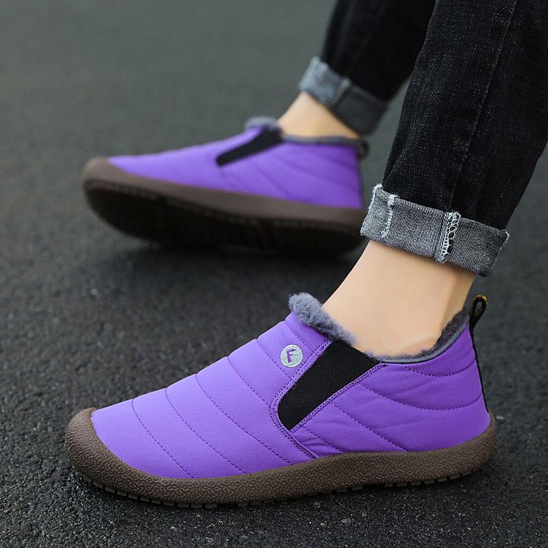 Processing custom Amazon thermal velvet cotton shoes Northeast outdoor one-pedal couple snow boots tide
