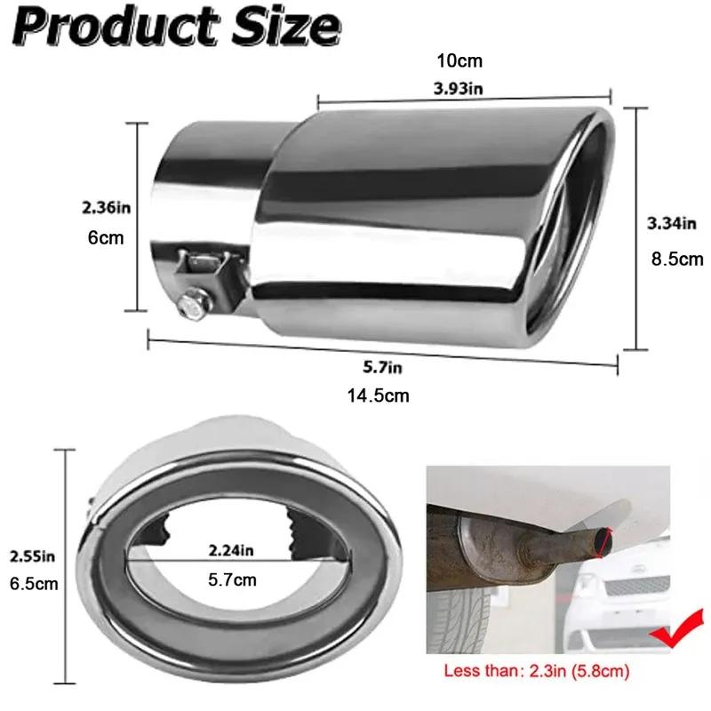 1PCS Universal Car Auto Exhaust Muffler Tip Stainless Steel Pipe Chrome Trim Modified Car Rear Tail Throat Liner Accessories