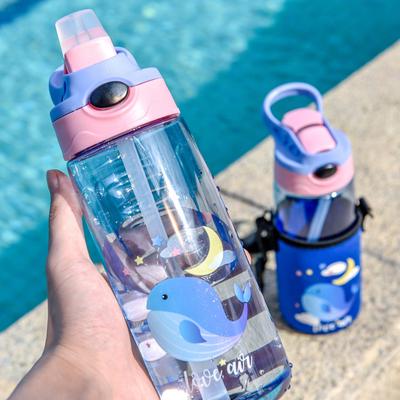 1PC 500Ml Kinder Wasserflasche mit Strohhalm Bpa frei Kinder trinken gesunde Schultasse