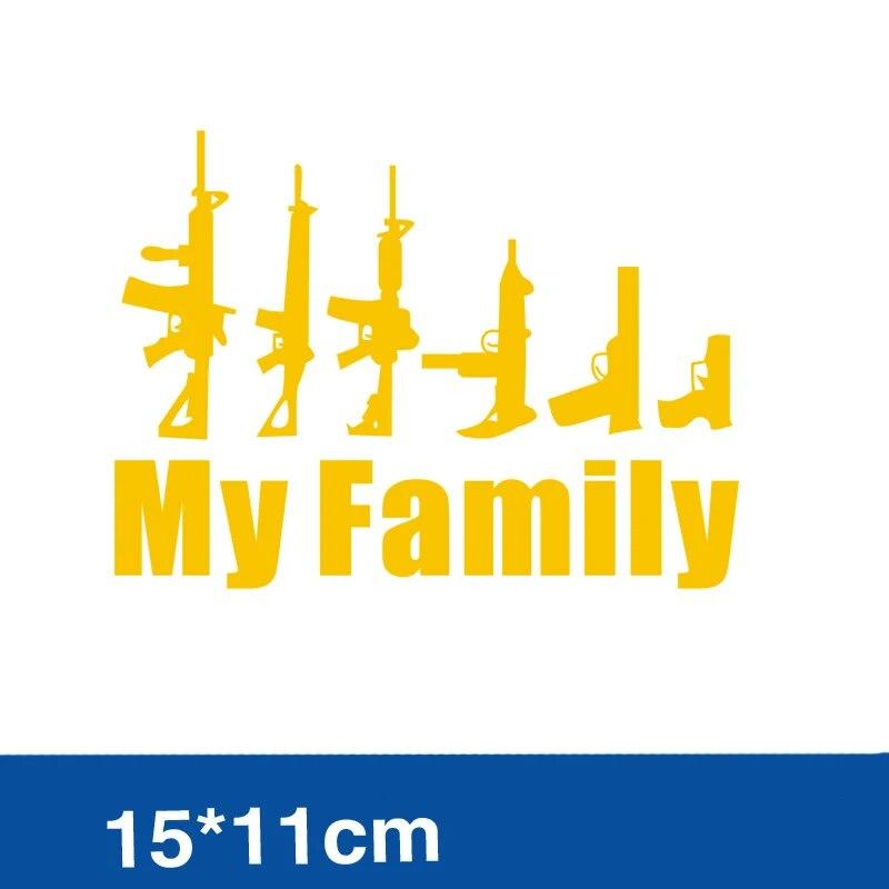 1PCS Hot Selling MY FAMILY Car Stickers Gun Decoration Car Motorcycle Electric Car Decoration Stickers