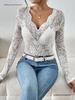 European & American Autumn/Winter Floral Lace Fan Top