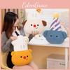 Chef Dog Bear Birthday Hat Elephant Plush Toy Stuffed Doll Decoration Gift Kids