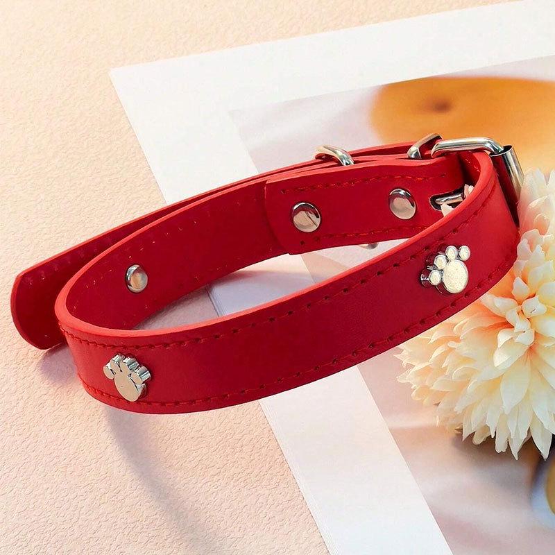 Leather No-Choke Pet Collar for Small and Medium Dogs and Cats