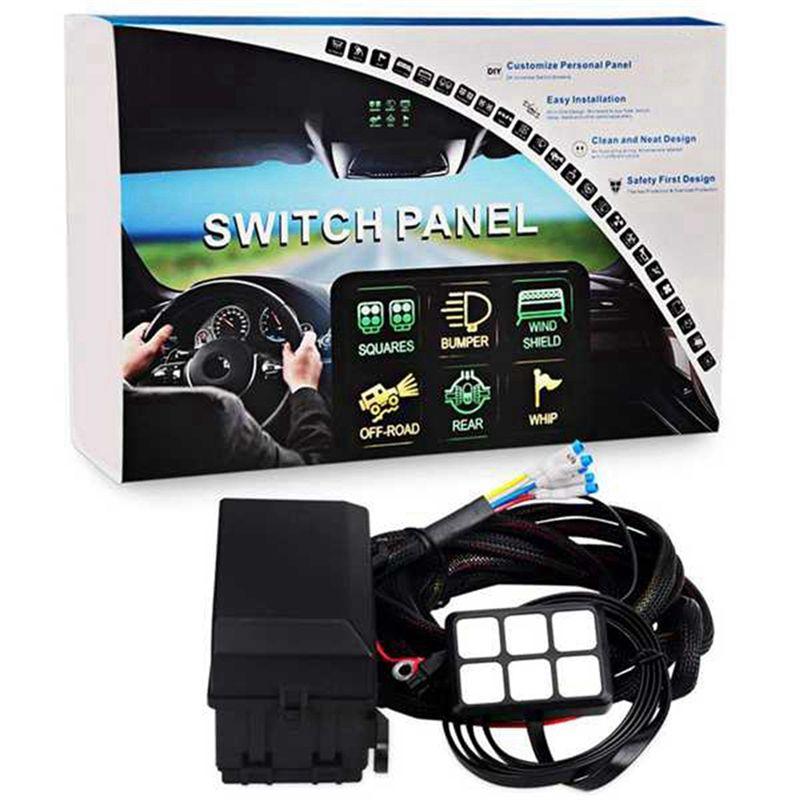 BT-6 Gang Switch Panel Electronic Relay System Circuit Control Box Fuse Relay Box Wiring Harness For Auto Truck Boat Marine Part