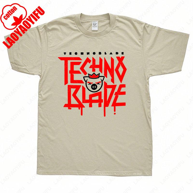 Technoblade Techno Agro Tee Dream Team SMP Merch T-Shirt Herren Damen Tshirt Sweatshirt Hip Hop Kurzarm Cotton Men Camisetas