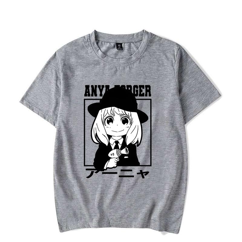 Nowa Damska Moda Anime Anya Forger Nadruk T-shirt Unisex Casualowy T-shirt Harajuku Miękki Krótki Rękaw Okrągły Dekolt Koszulki