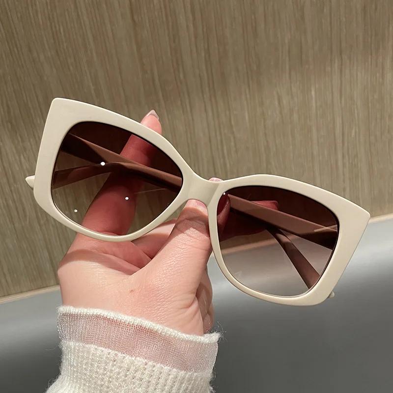Vintage Cat Eye Sunglasses Women Luxury Punk Sexy Big Frame Pink Shades UV400 Designer Brand
