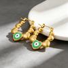 18K Gold‑Plated Stainless‑Steel Retro Love‑Eye Earrings Women European‑American Light‑Luxury Temperament‑Oriented Design Earrings