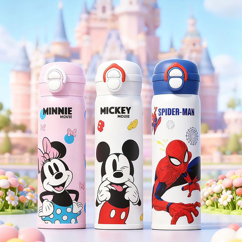 Mickey Mouse Kids Insulated Water Bottle With Straw Lock For School Portable Drinkware