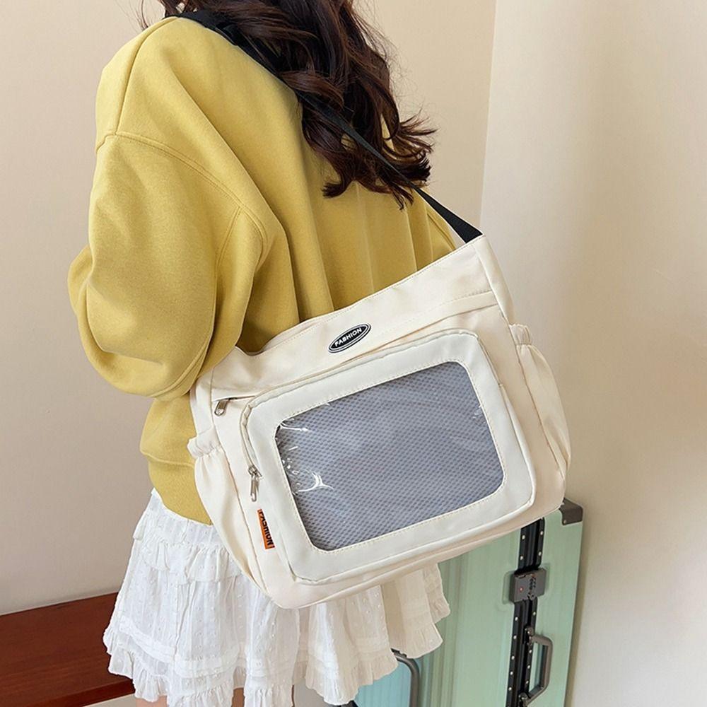 Zipper Bag Transparent Bags Nylon Shoulder Bag Pouch Bag Solid Color Itabag  Gift